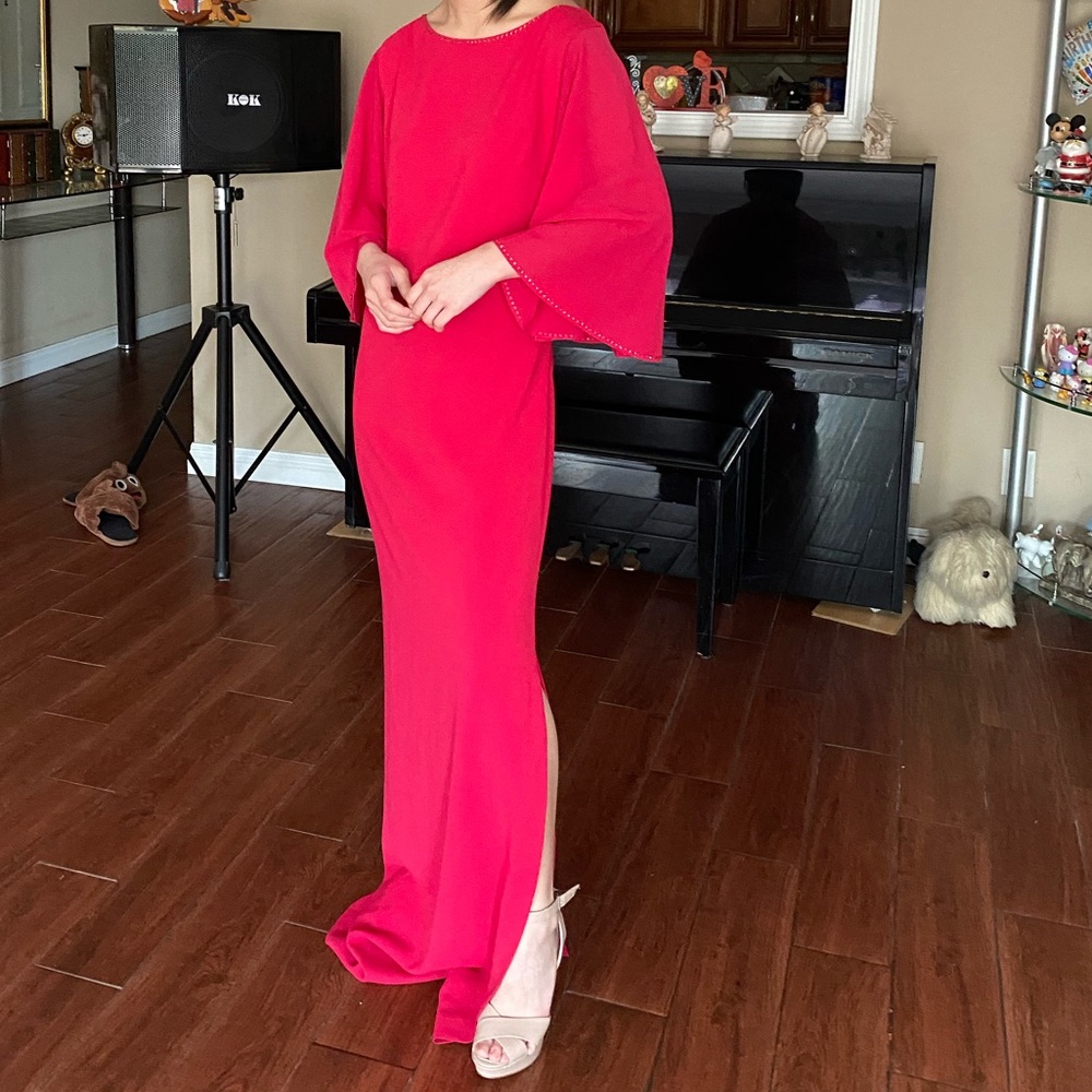 St. John Red Evening Gown